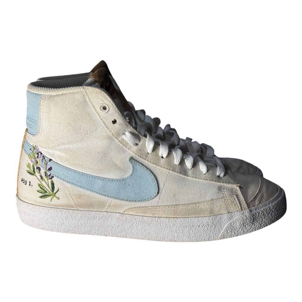 Nike Blazer Mid ‘77 Plant Dye “Fig 1” Floral Embroidery Women’s 8.5 DC8246-100 - Picture 1 of 11